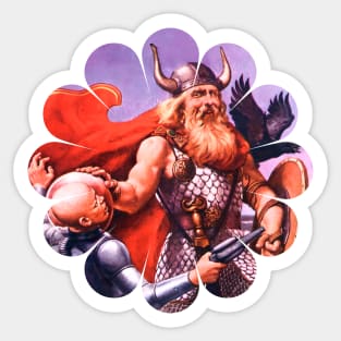 Nordic Mythology Retro Vintage Popart Scifi Old Fantasy Comic Funny Sticker